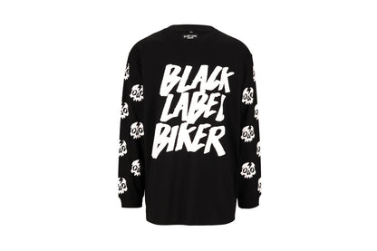 Playera Skulls Manga Larga Negra